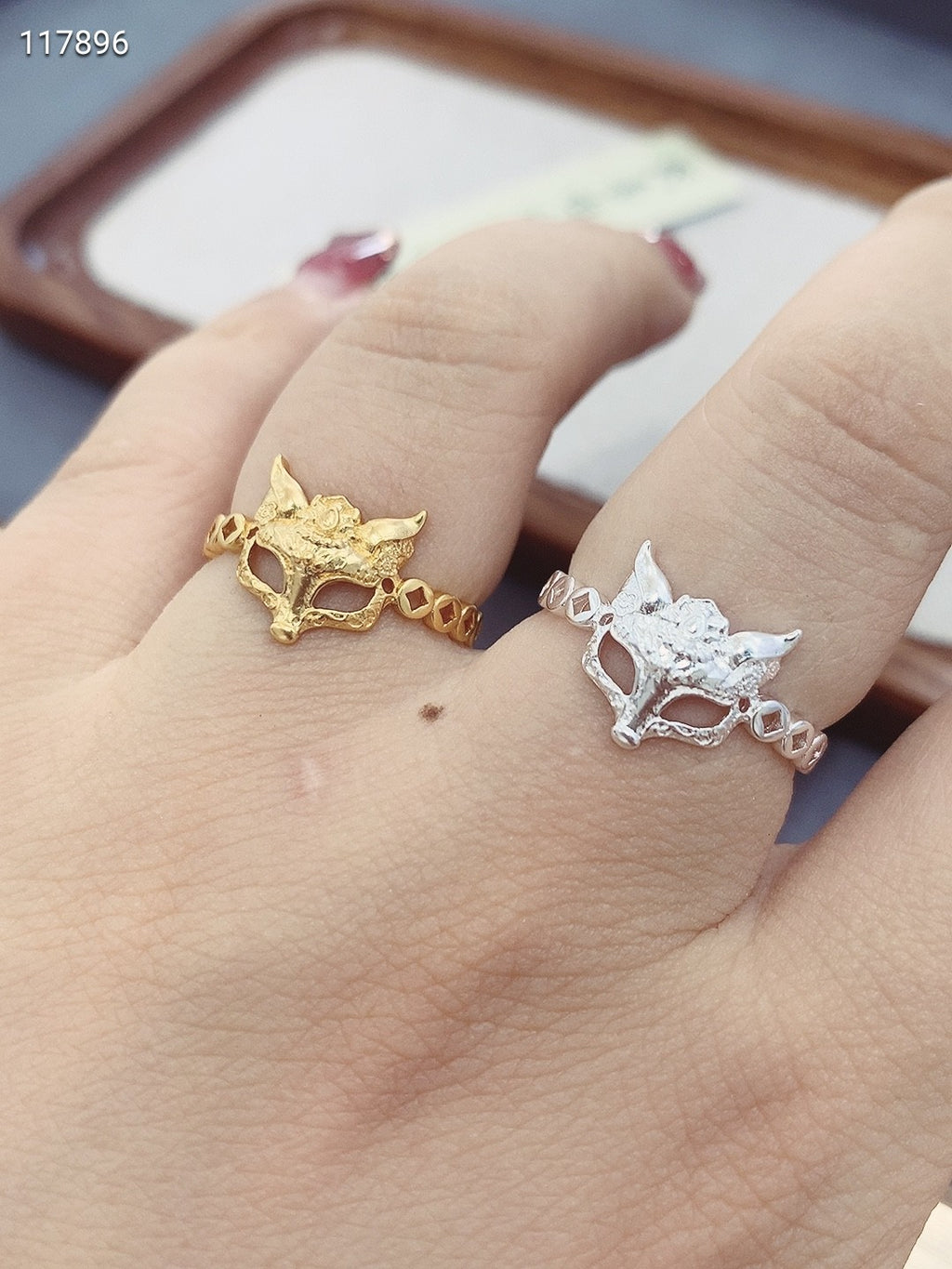 S925 Fox Mask Ring