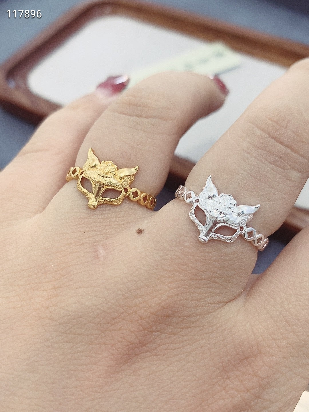 S925 Fox Mask Ring