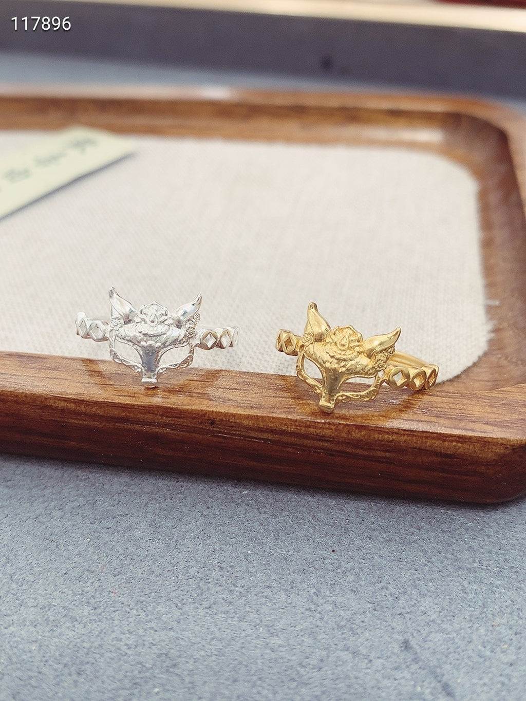 S925 Fox Mask Ring