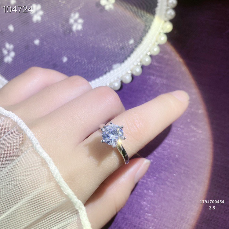 S925 Six-Prong Diamond Ring