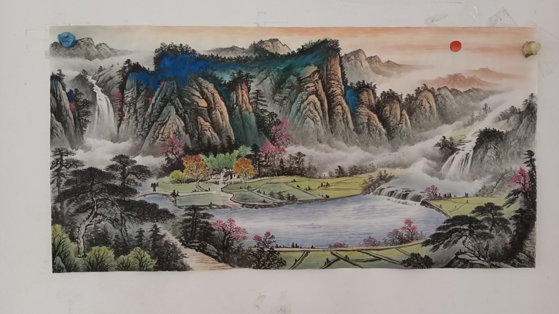 Sunrise over Mountains and Rivers