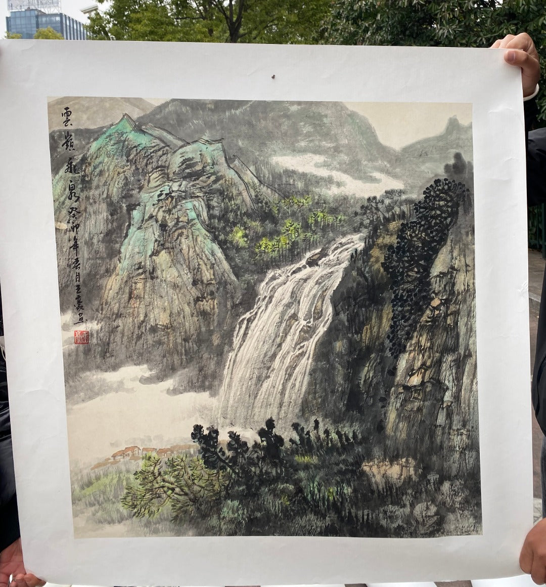 "Cloudy Cliff and Flying Waterfall"